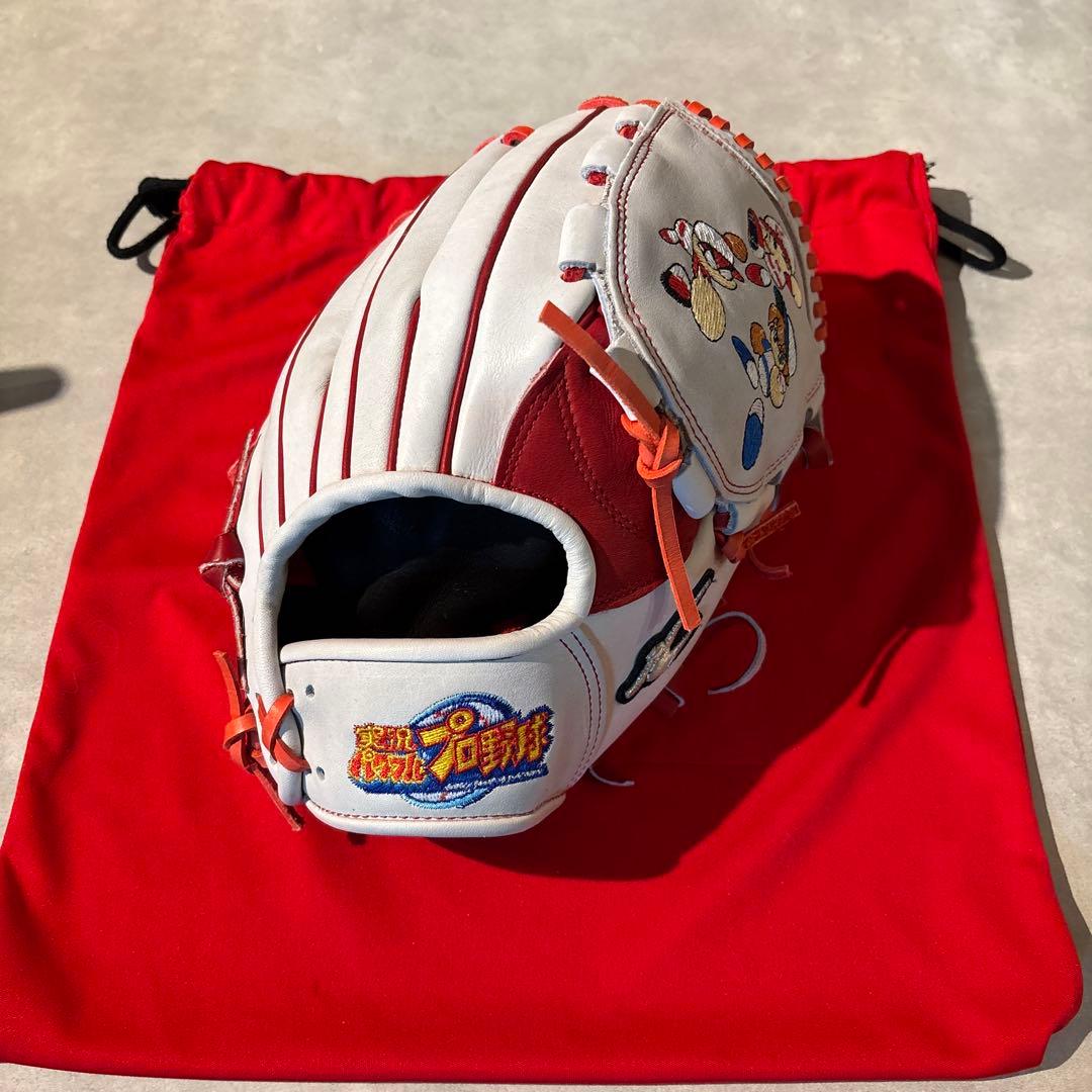 コナミ マーベラス パワプロくん 軟式グローブ ホワイト/レッド