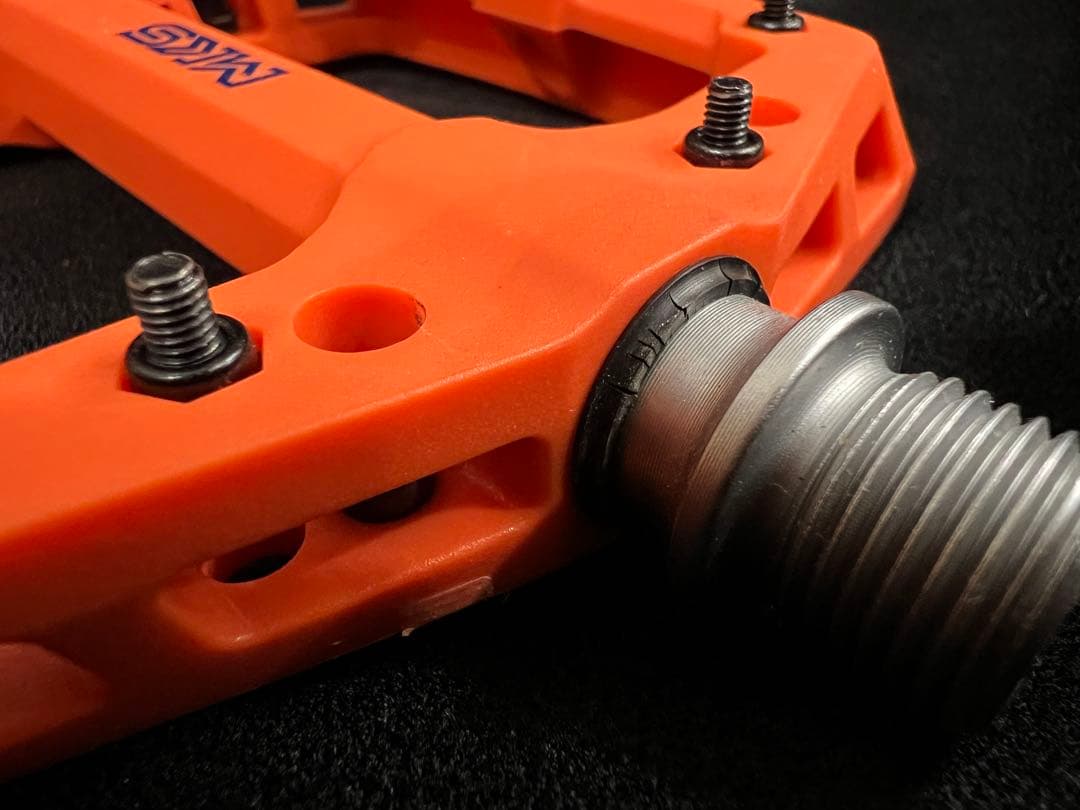 (絶版品)ミカシマMKS 三ヶ島フラットペダル GAUSS オレンジ