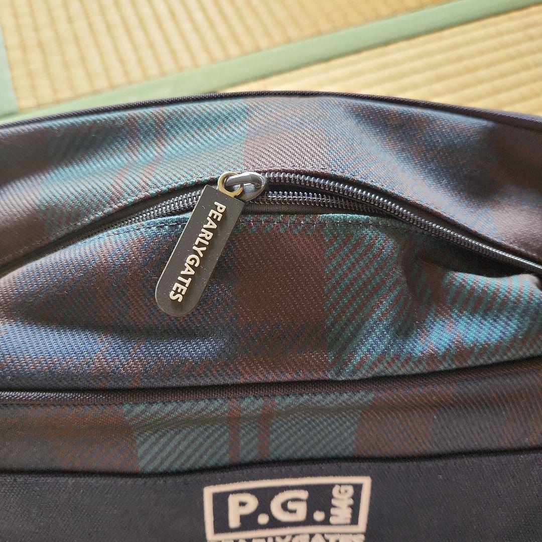 PEARLY GATES チェック柄シューズバッグ