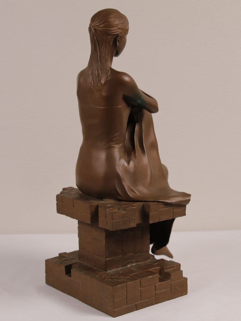 高岡銅器 稲田喜秀 プロムナード 限定31/750 鋳銅製 置物 女性 M878