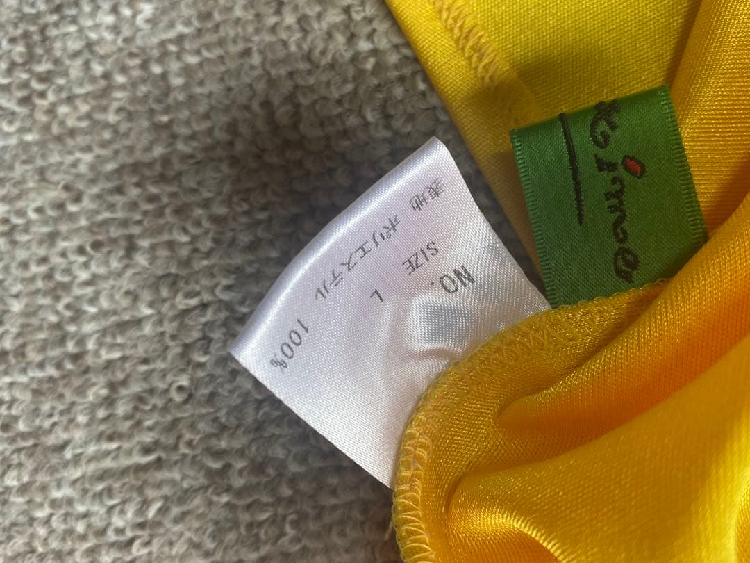 社交ダンス衣装 イエローとブラウンの葉模様