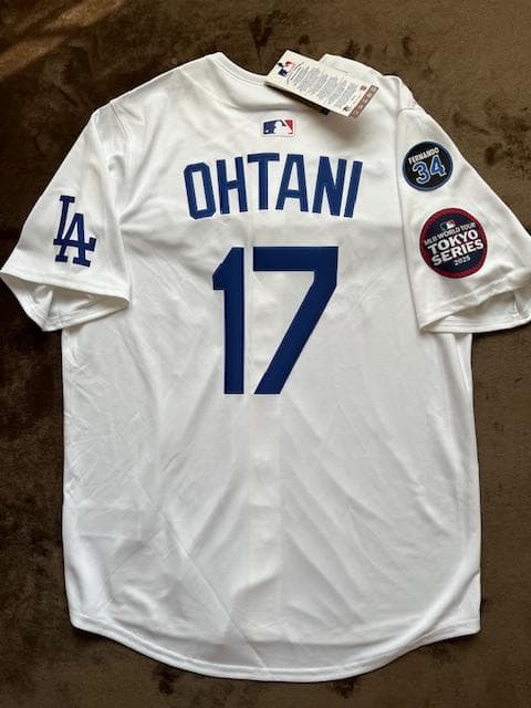 大谷翔平ドジャース東京開幕戦記念ホームNIKELIMITEジャージ♯34パッチ付