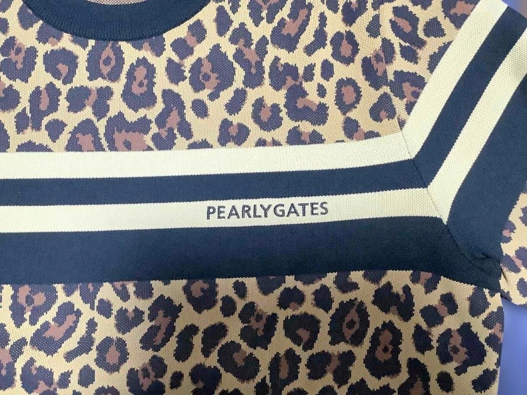PEARLY GATES 光栓34レオパード柄セーター6/XL 茶 新品タグ付き