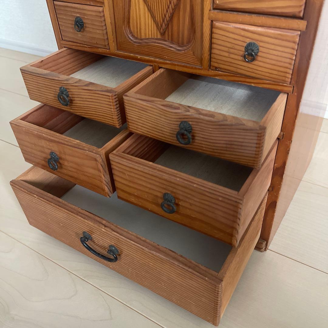 昭和レトロ アンティーク家具　薬箪笥　薬棚　小物入れ　ヴィンテージ　22杯