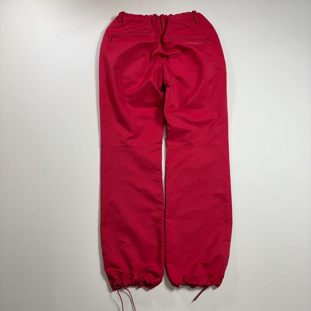 PEARLY GATES ロゴ刺繍 ゴルフパンツ 赤 5 裾ドローコード