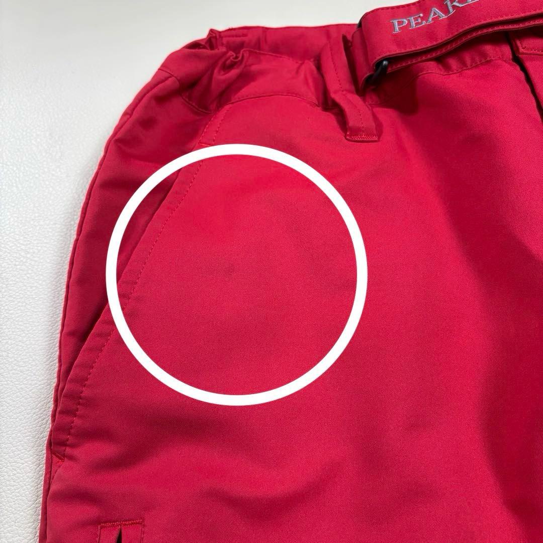 PEARLY GATES ロゴ刺繍 ゴルフパンツ 赤 5 裾ドローコード