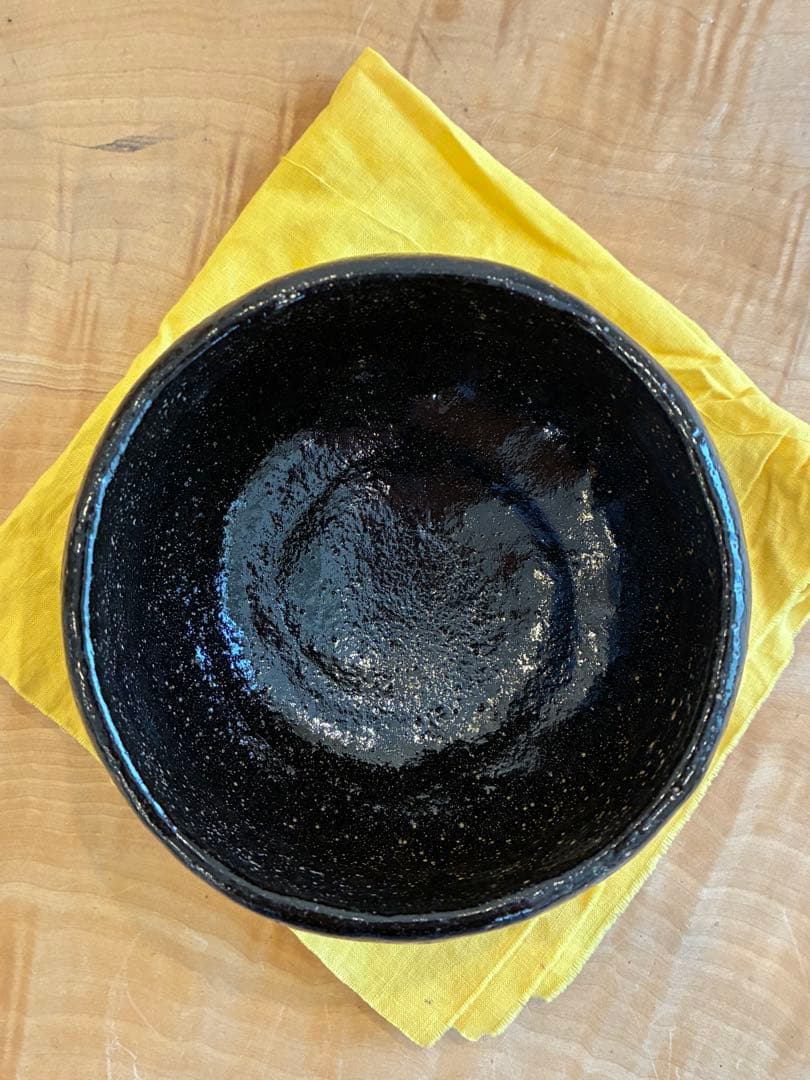 二代 小川長楽 楽焼 茶碗 黒茶碗 黒楽 茶道具 共箱