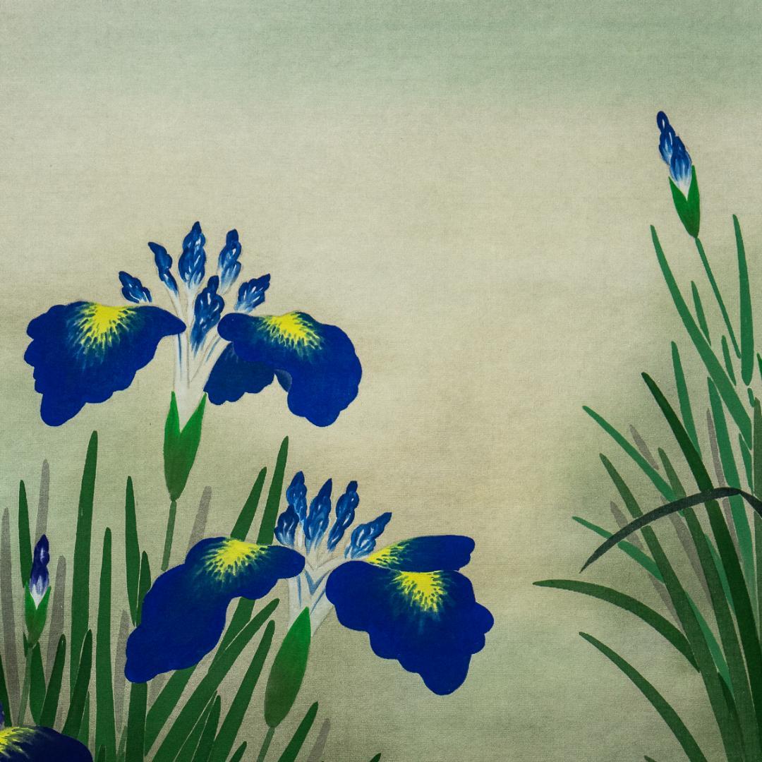 掛軸-1324　堤不羈　万葉四季　4幅対　共箱