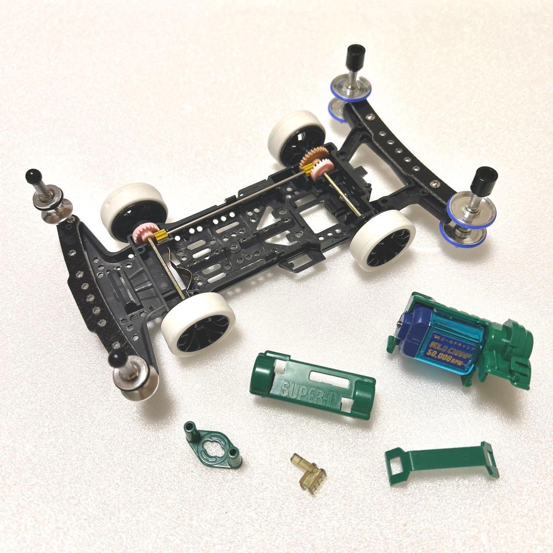 ミニ四駆　ソニックセイバー　肉抜き　クリヤーブルー　シルバーリーフ　キャンディ