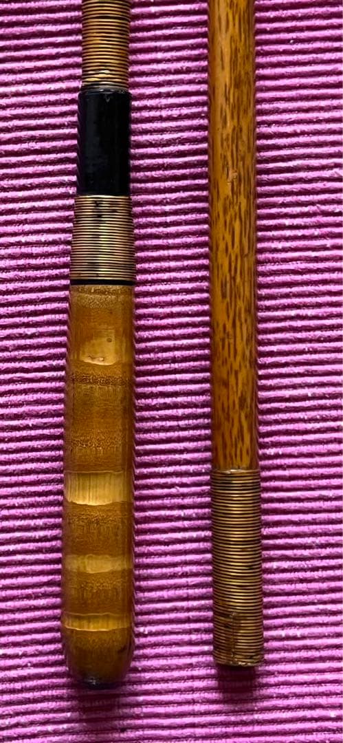 ヘラブナ釣りたも網 玉の柄と竿掛け(竹)