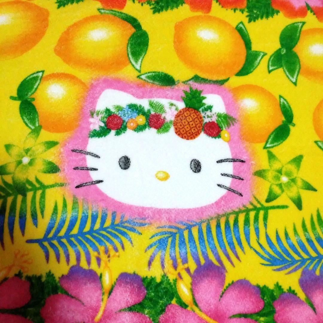サンリオ　ハローキティ　大判バスタオル　ハイビスカス　フルーツ　レトロ