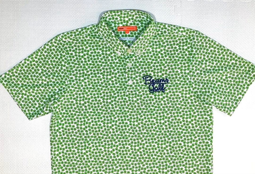 BEAMS GOLF デイジーモチーフ ボタンダウン ポロシャツ／M