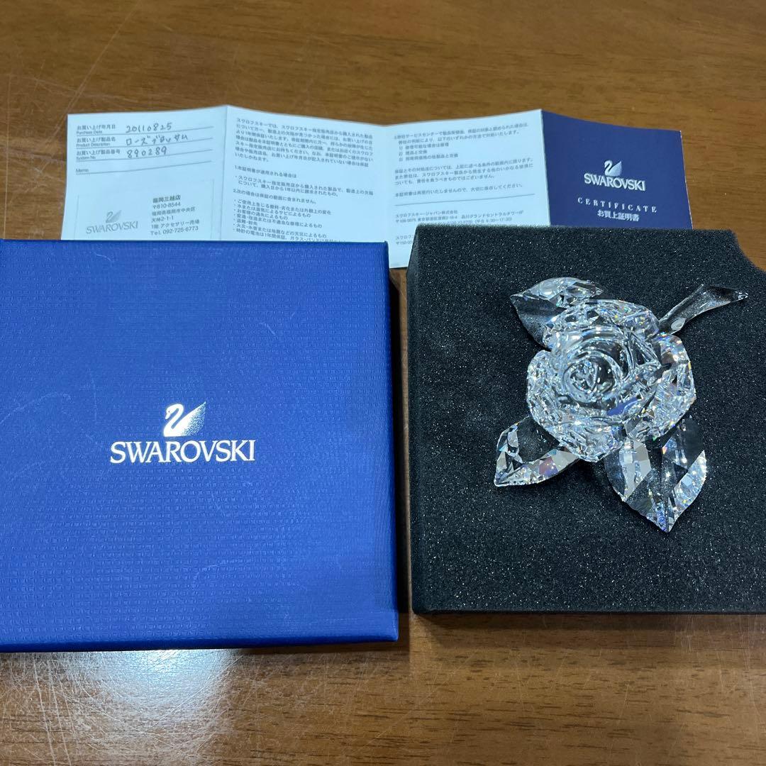 スワロフスキー　　置物　　ローズブロッサム