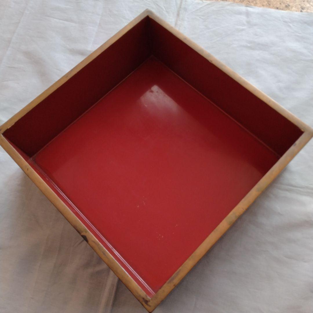 重箱5段 木製 漆器 松に鶴 翁と嫗 変え蓋付 木箱付 金彩 蒔絵 【送料込】