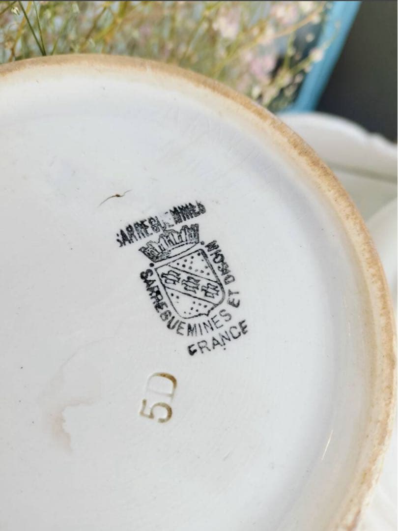 フランス　アンティーク　サルグミンヌ　ピッチャー　ボウル　ピシェ　蚤の市