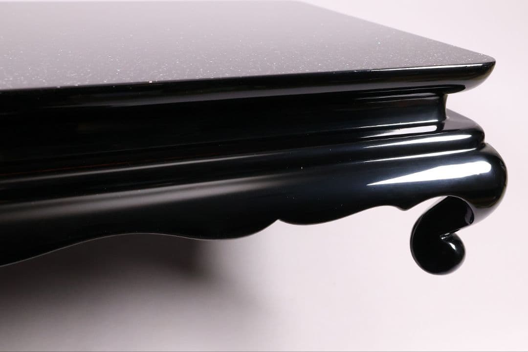 輪島塗 若島量平 青貝梨子地 花台 57×36cm 共箱 木製 平卓【MB62】