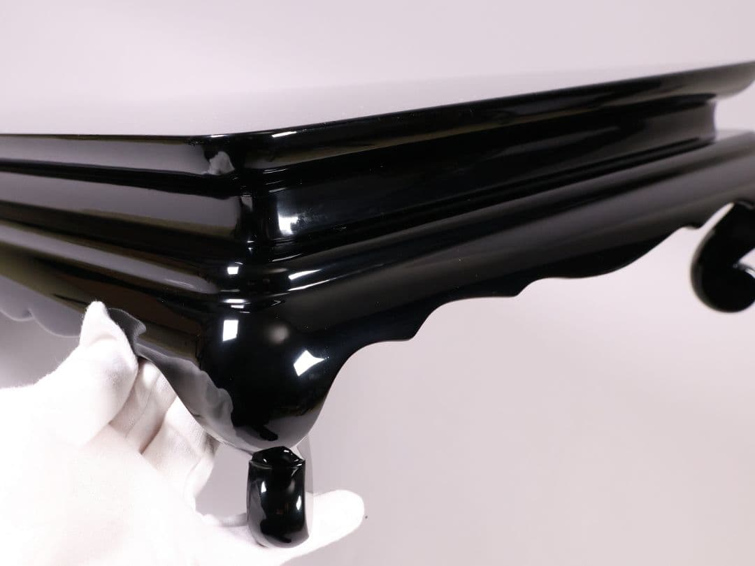 輪島塗 若島量平 青貝梨子地 花台 57×36cm 共箱 木製 平卓【MB62】