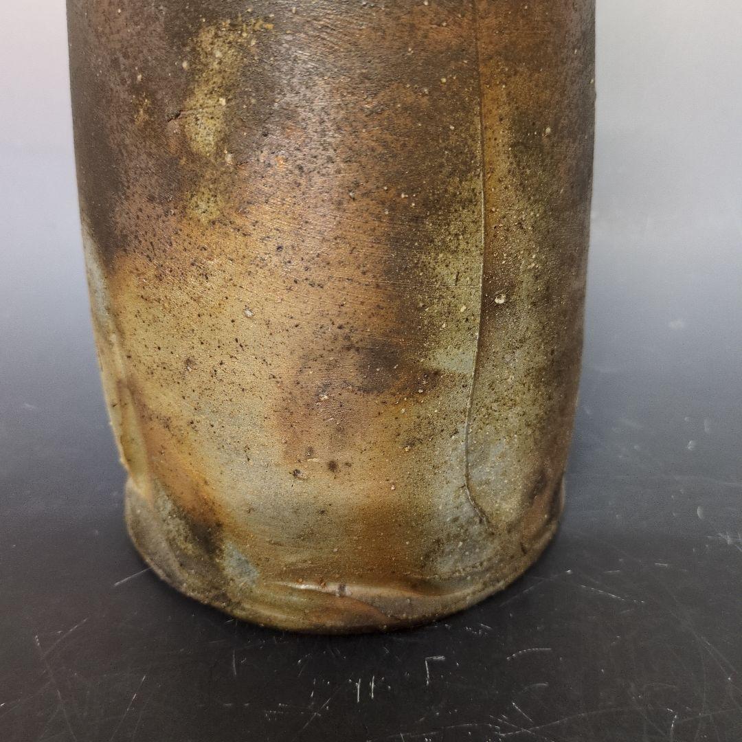 人間国宝 伊勢崎淳 作 備前双耳花生