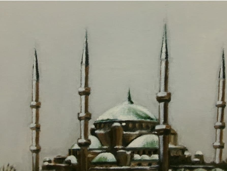 「ブルーモスク(トルコ)」 油彩 F8 1981年 商品管理番号E0…