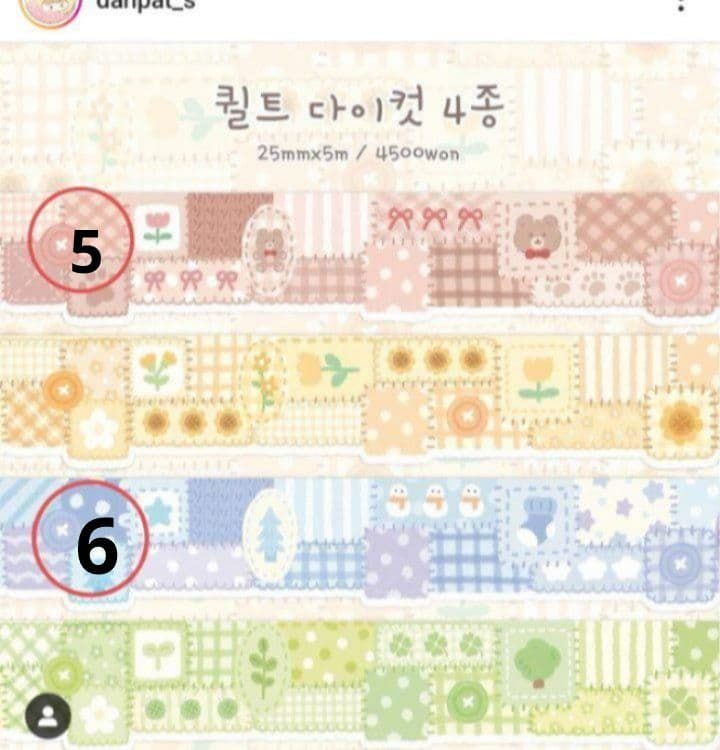 韓国作家　jjo_ramziさん　danpatさん　お花　ダイカットテープ