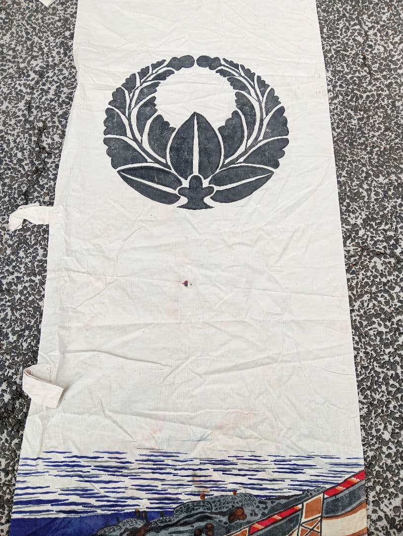 ミ*ミ様 武者絵　武将　侍のぼり旗　戦国時代　着物　綿　江戸　明治　手書き　古布