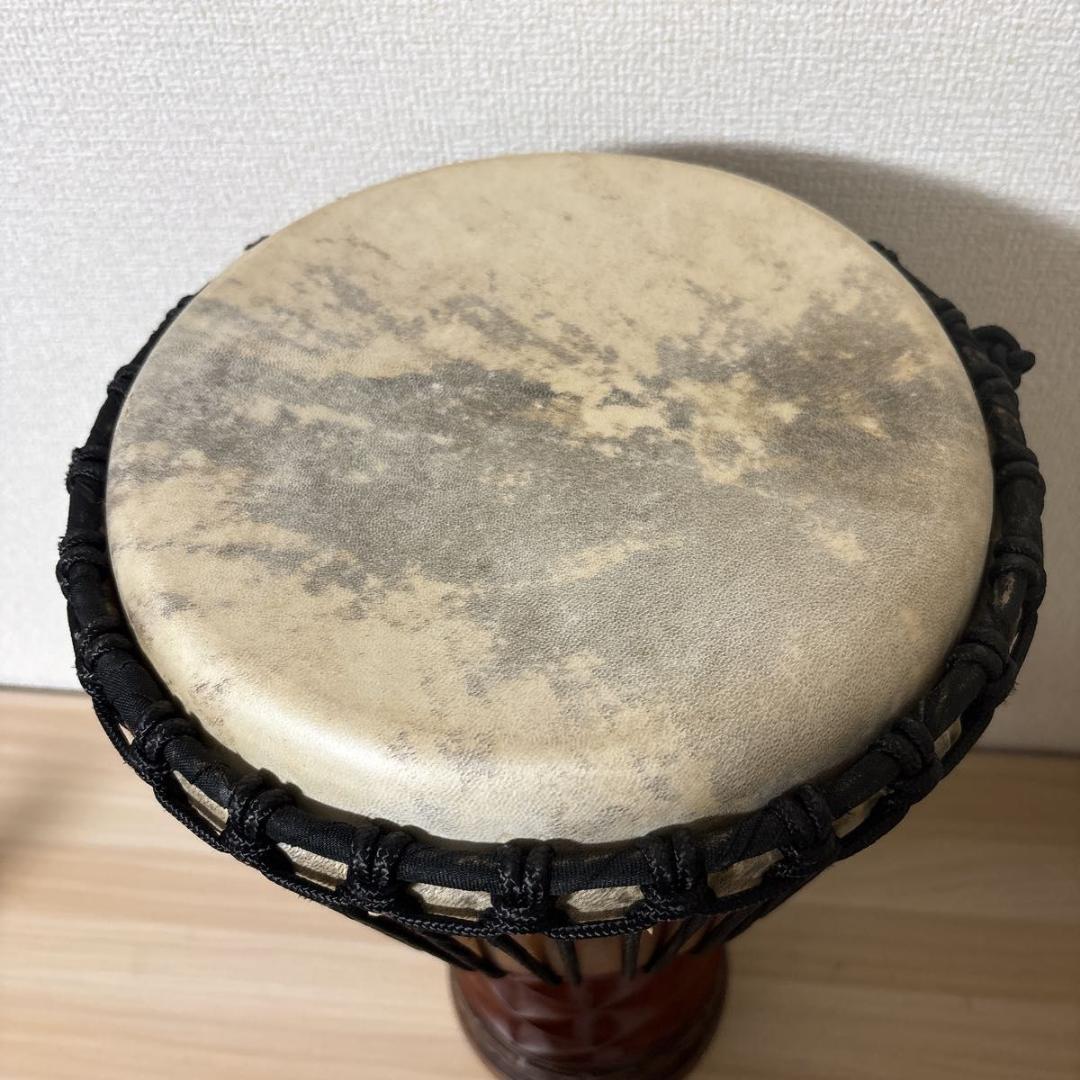【美品】ジャンベ 50cm 民族楽器 アフリカ 太鼓 天然木・ヤギ皮