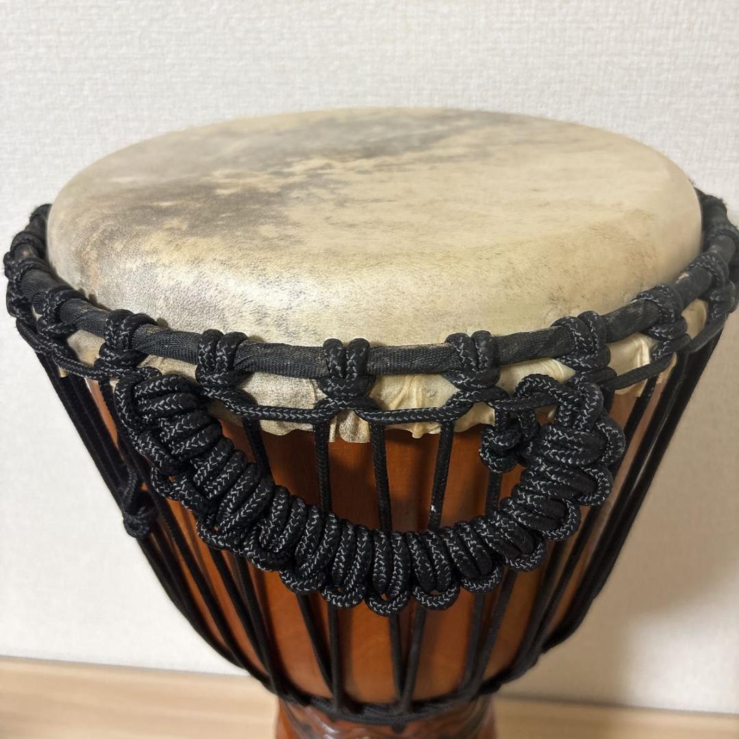 【美品】ジャンベ 50cm 民族楽器 アフリカ 太鼓 天然木・ヤギ皮