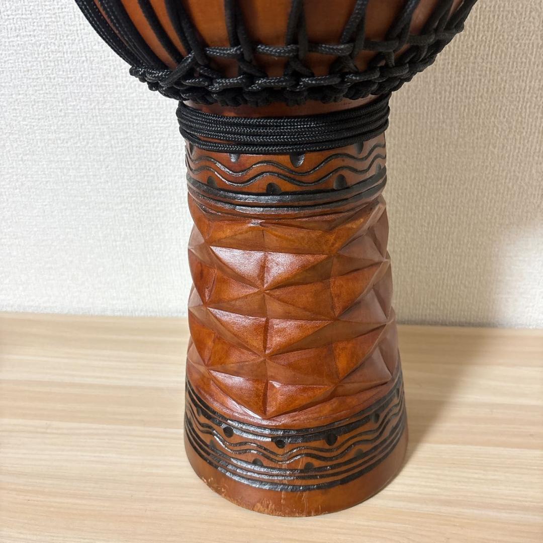 【美品】ジャンベ 50cm 民族楽器 アフリカ 太鼓 天然木・ヤギ皮
