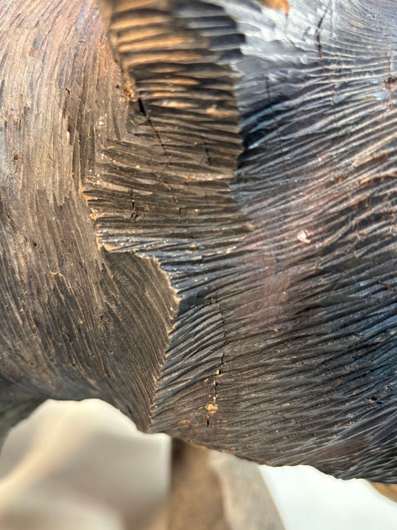 刻印「八江」木彫り熊　置物　北海道　クマ　民芸　古道具　アンティーク