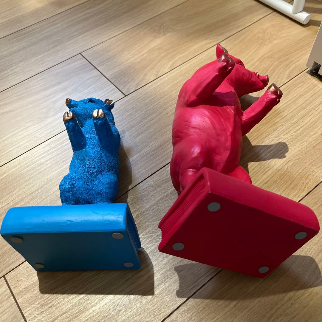 アンティーク雑貨 KARE Bookend Pig Party (2Set)