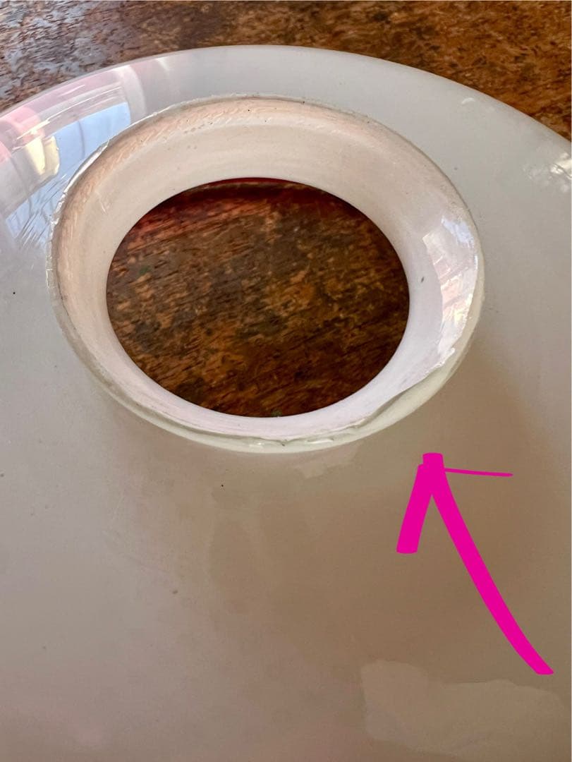 大正ロマン　切子縁赤電笠　和ガラス　灯り　照明　アンティーク　古道具