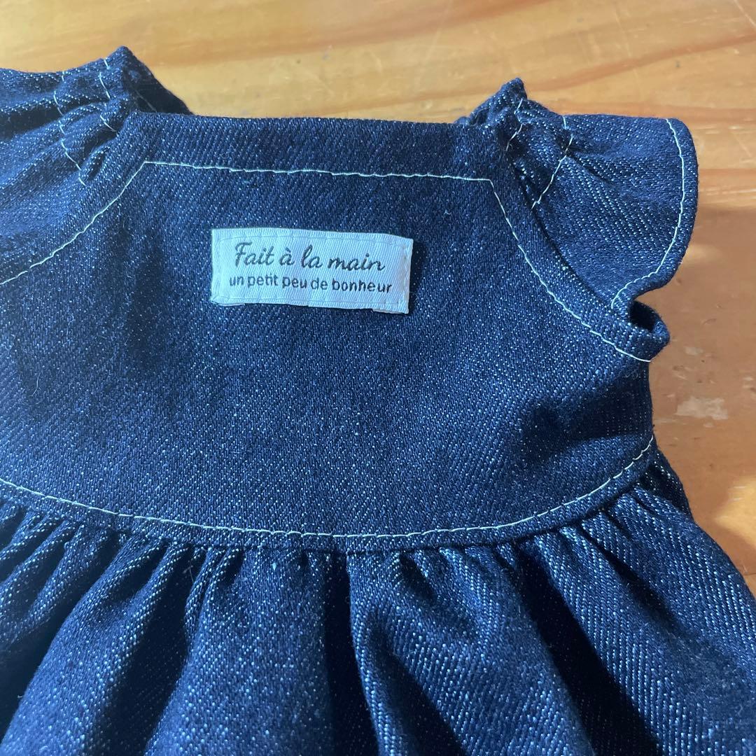 ハンドメイド犬服　ストレッチデニムワンピ★デザイン変更不可です。