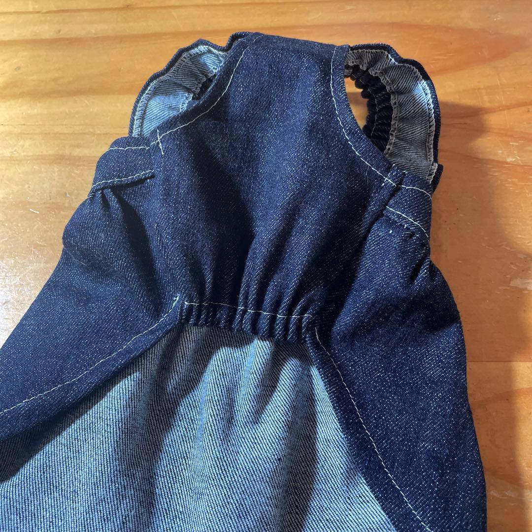 ハンドメイド犬服　ストレッチデニムワンピ★デザイン変更不可です。