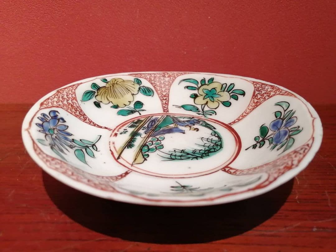 【最終価格】古九谷色絵苫屋図皿（江戸前期）