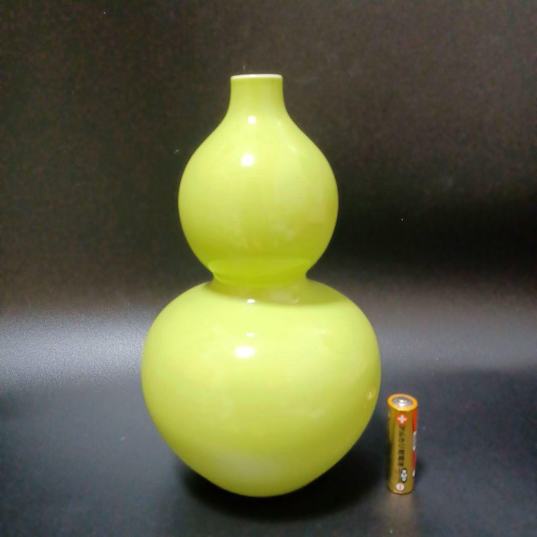 暁芳窯青緑釉花生