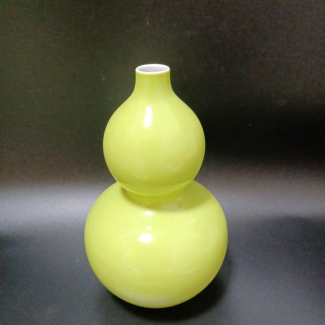 暁芳窯青緑釉花生