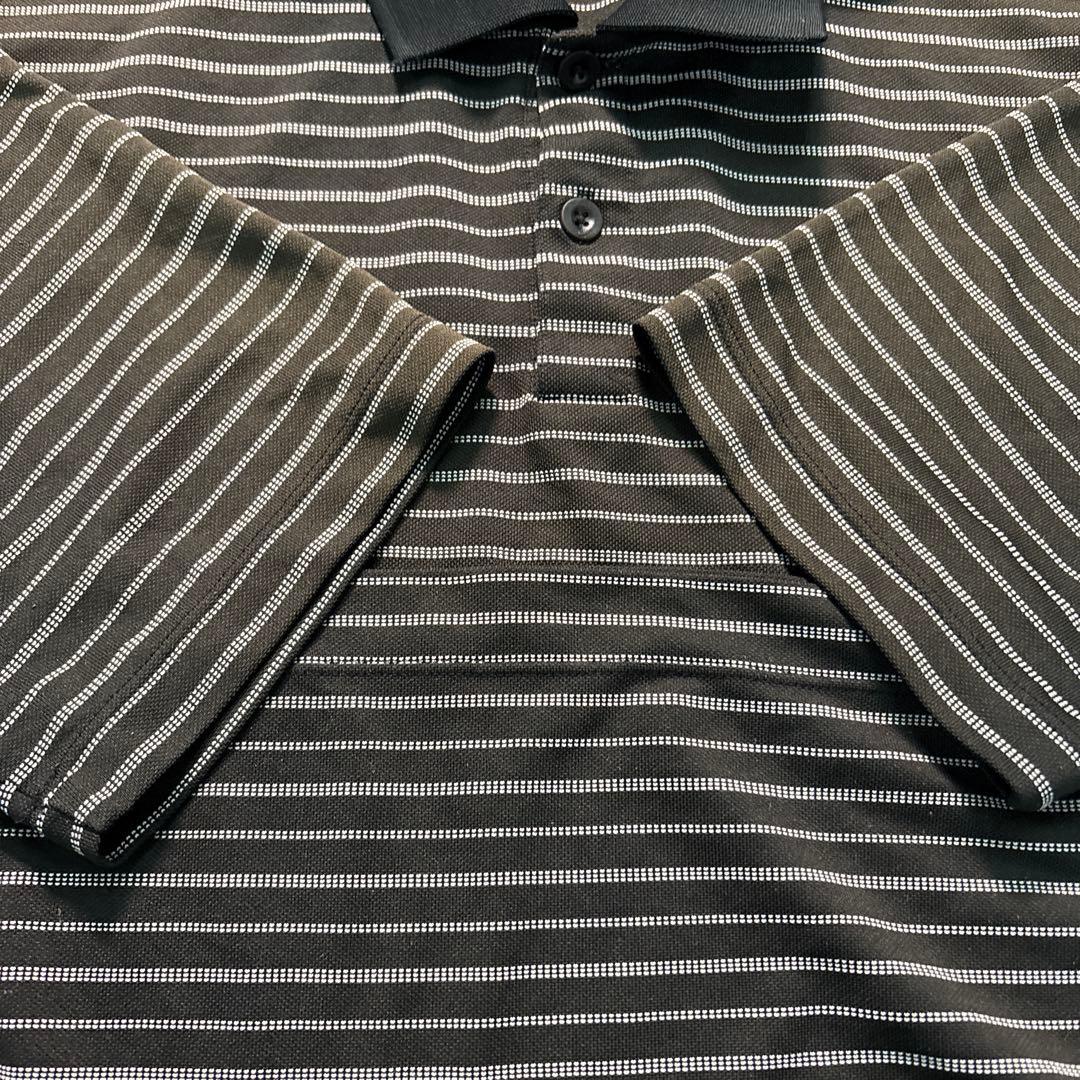 8SM1 NIKE ボーダー半袖ポロシャツ　黒　フェード　古着　used