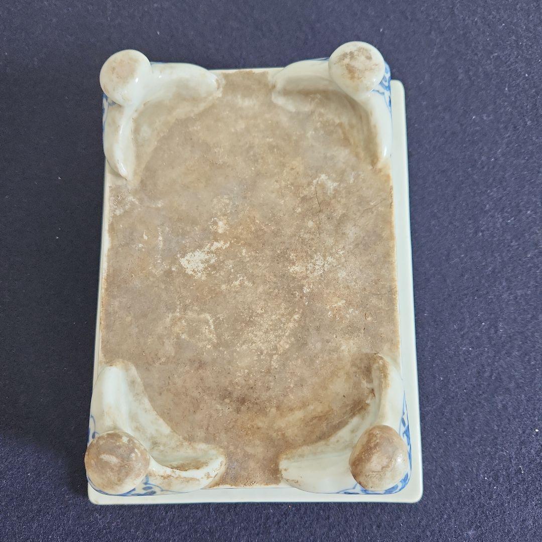 染付け水盤‥波に千鳥紋様