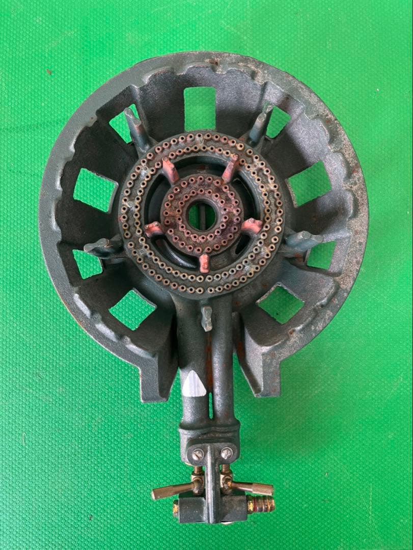 ☆工場整備品☆タチバナ製作所　鋳物コンロ　2連バーナー