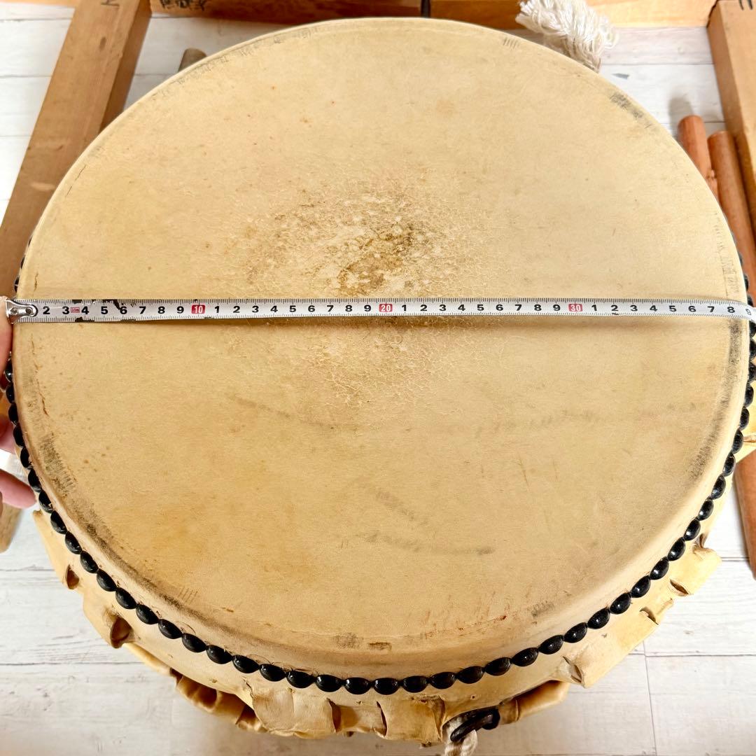 短胴和太鼓 打面一尺三寸・全長七寸・短胴羅武・台座付