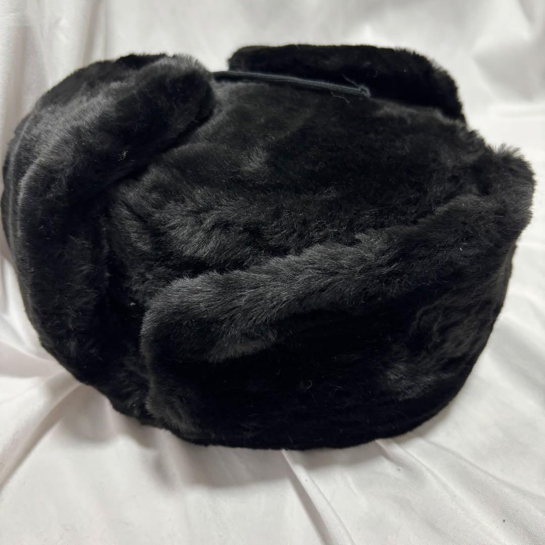 ソ連軍　ロシア軍　ウシャンカ　帽章付き　フライトキャップ　防寒帽　フェイクファー