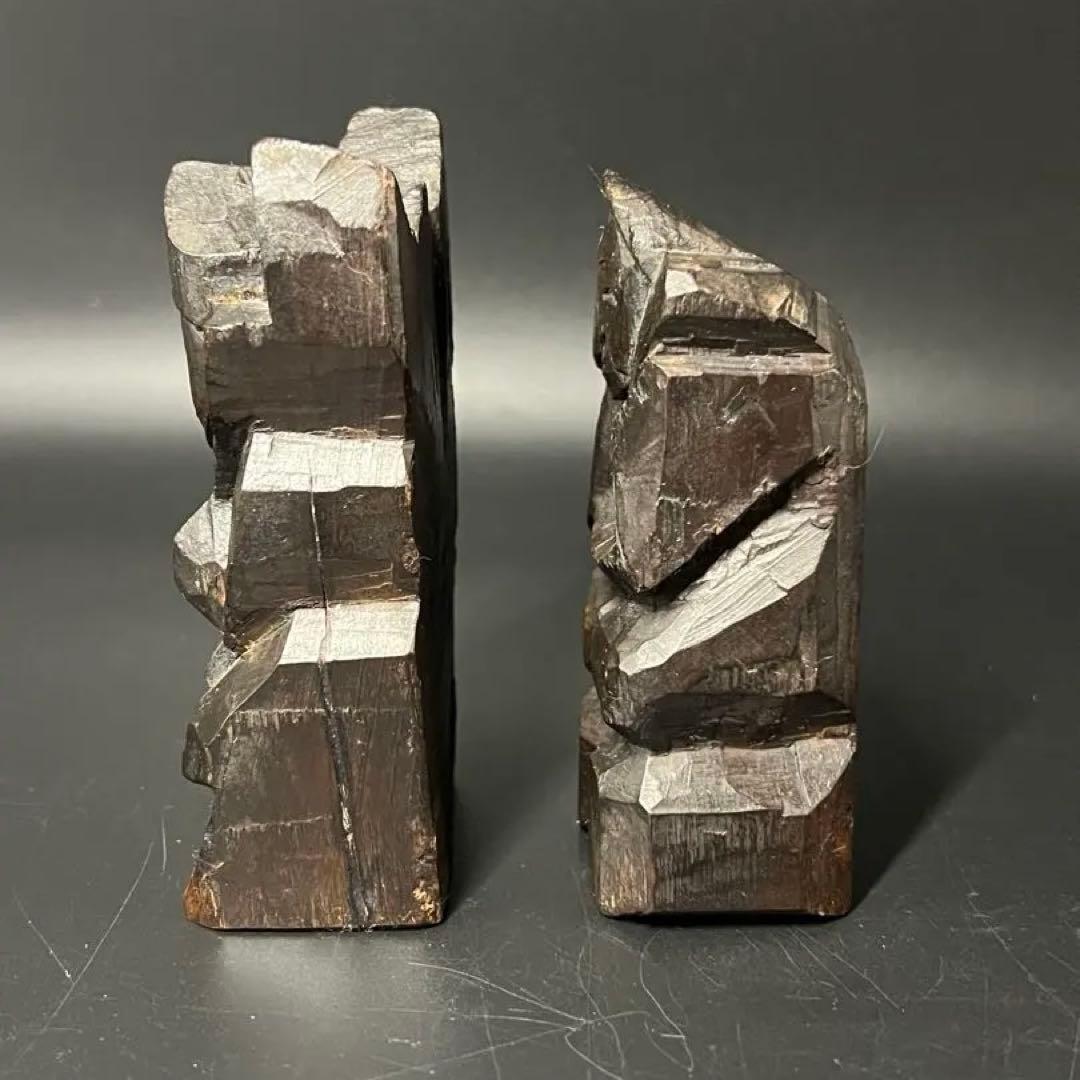 時代物 木彫 恵比寿大黒 一対｜縁起物 商売繁盛 福神 置物◎古道具庵々