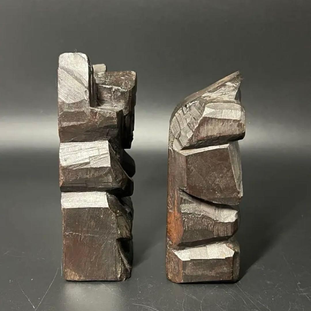 時代物 木彫 恵比寿大黒 一対｜縁起物 商売繁盛 福神 置物◎古道具庵々