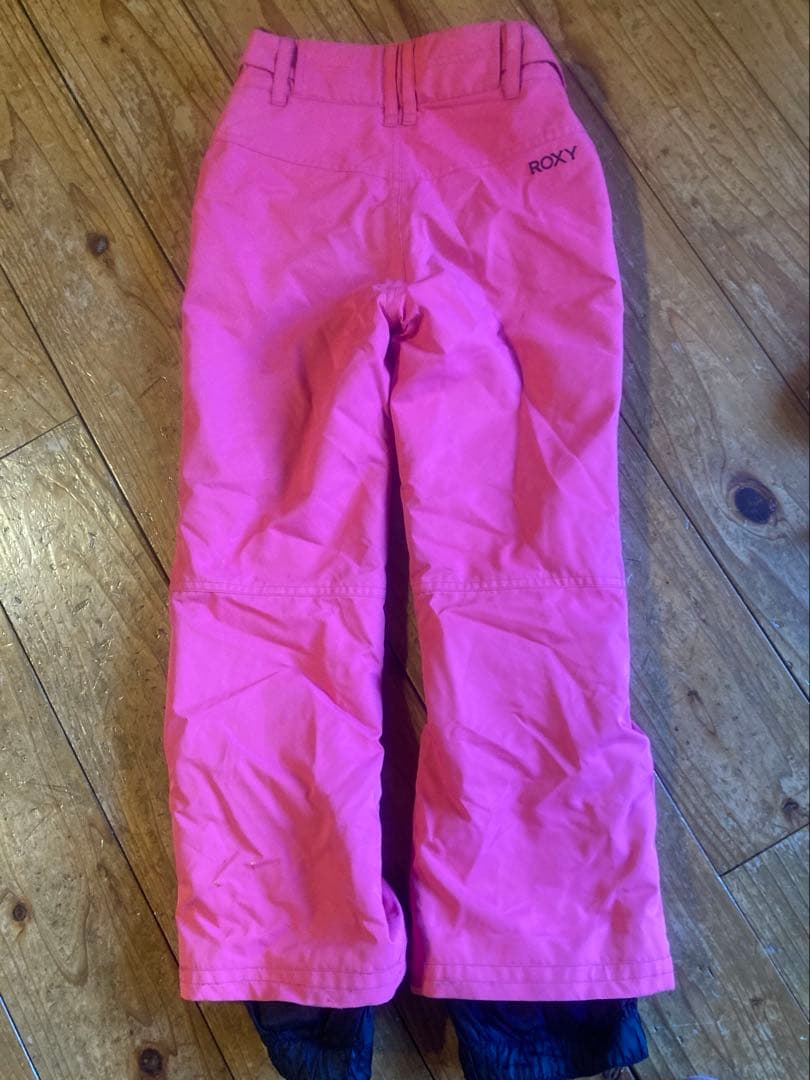 専用ROXY スキーウェア 130 スノボ 上下　腰履きパンツ ピンク系 キッズ