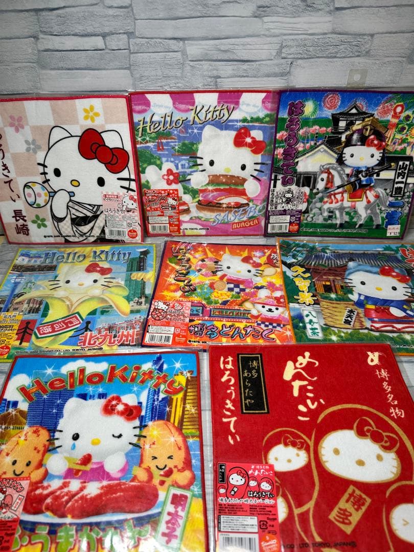 56枚セット ご当地 ハローキティ プチタオル セット ハンカチ ミニタオル