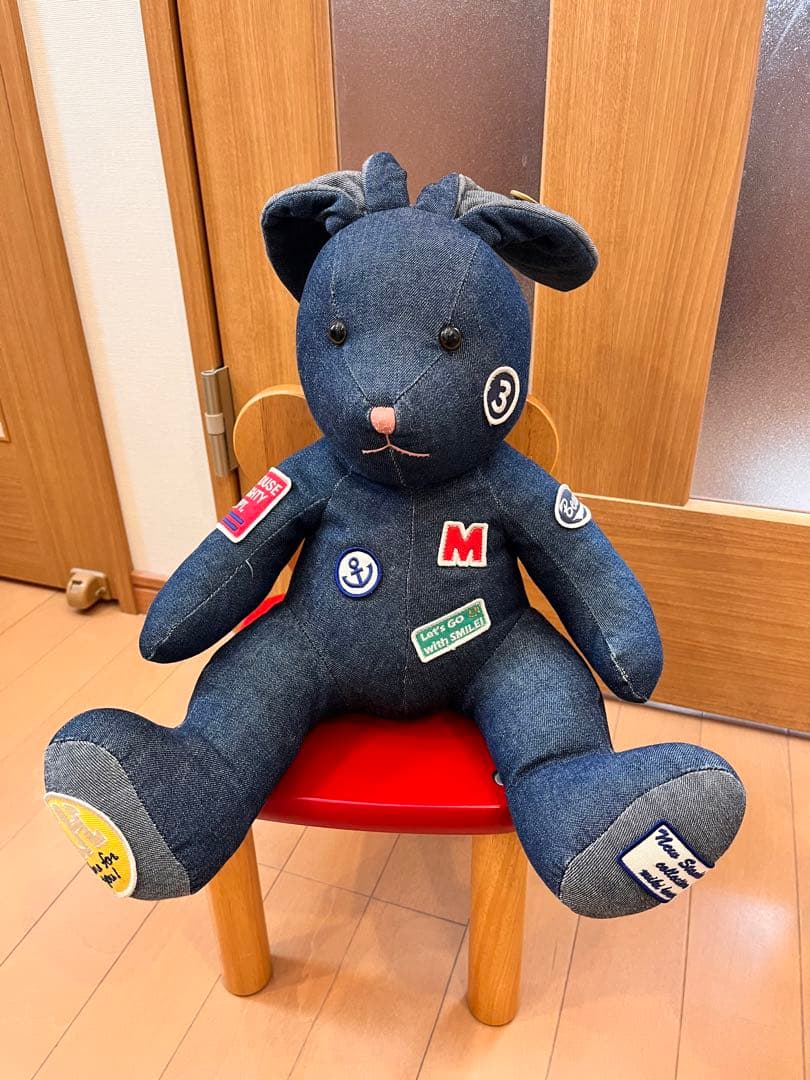 超希少⭐︎新品同様ミキハウス⭐︎ぬいぐるみ　うさぎ　デニム