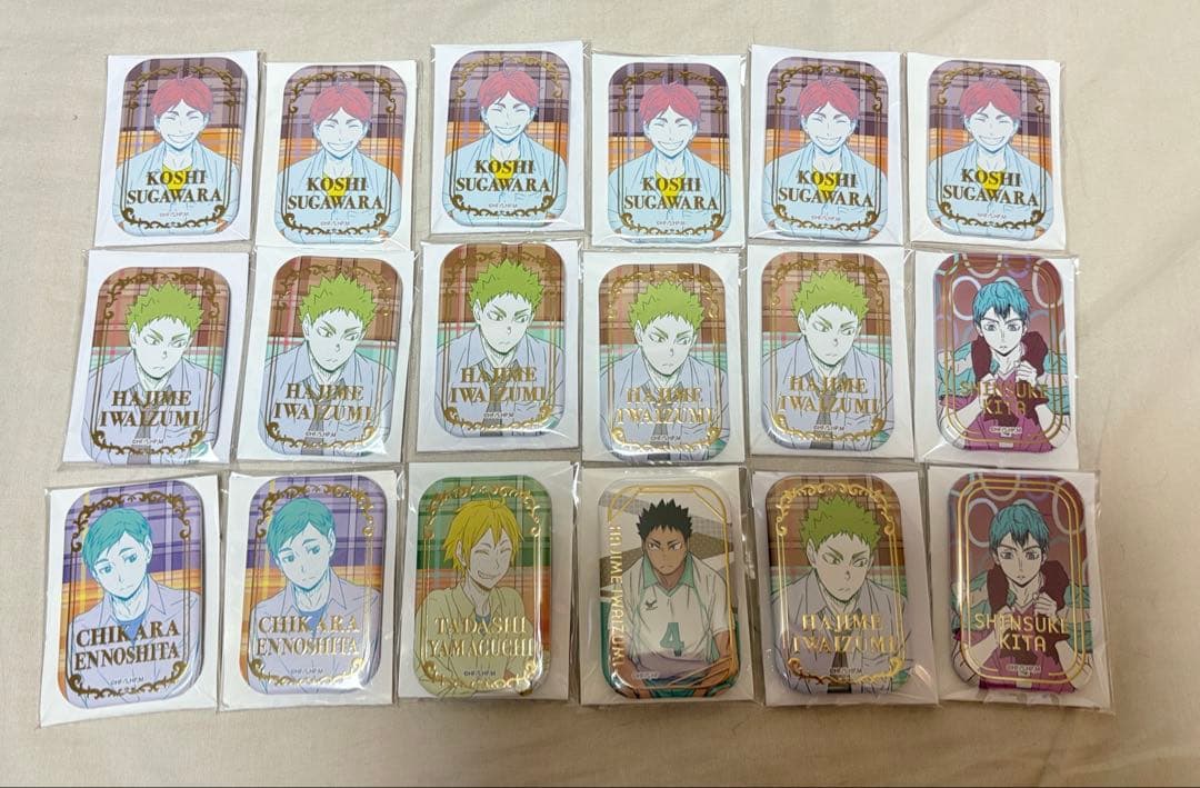ハイキュー　スクエア缶バッジ セブン限定　菅原 山口 岩 北　セット