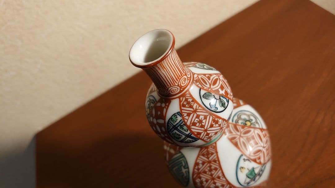 古九谷　九谷焼　赤絵　江戸期　徳利　花入　蔵出し　1客