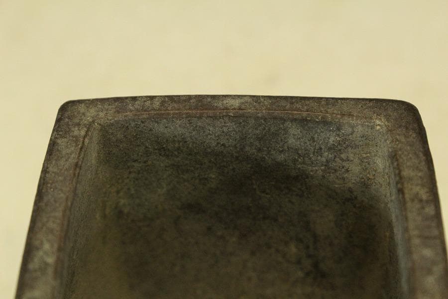 中国美術 紫泥 四方 花盆 葛明祥造 在印 植木鉢(HA513)