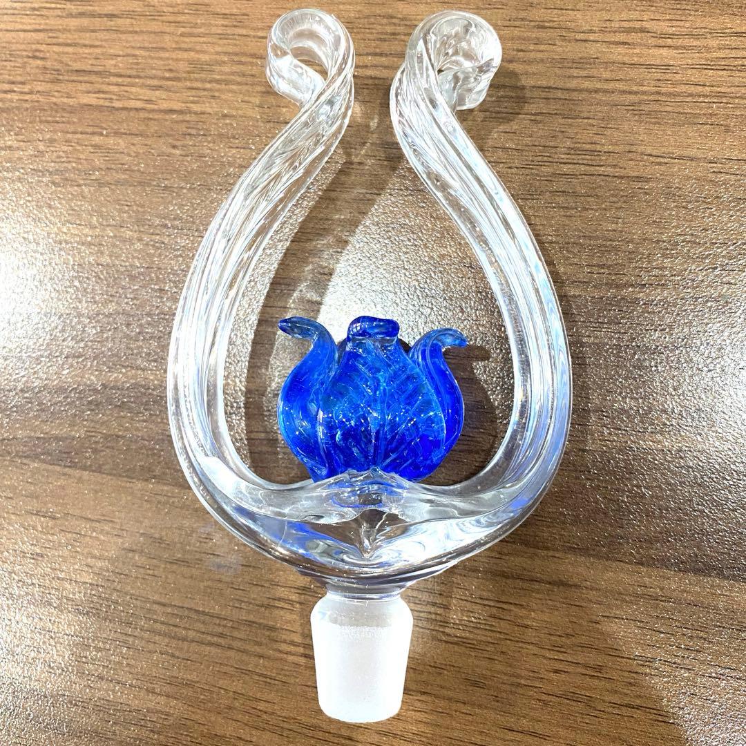 【香水瓶】ガラス香水ボトル　青　クリアガラス